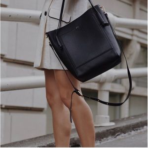 NWT Foley & Corinna Black Slumber Nights crossbody Tote with big removab…